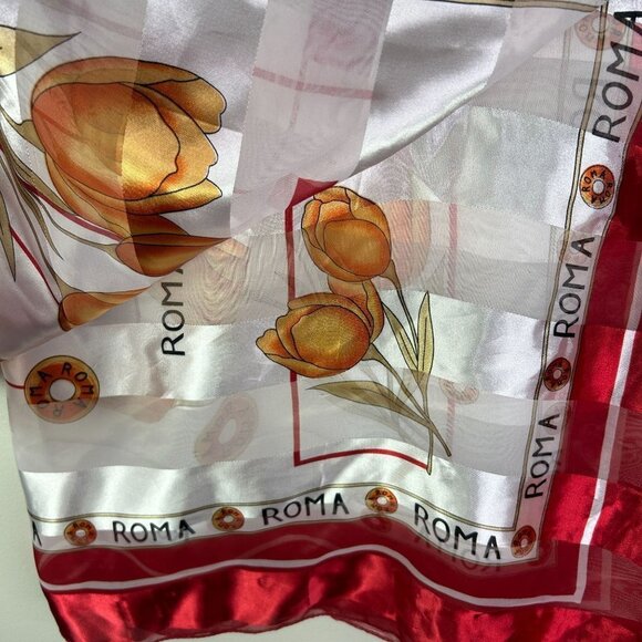 Red and gold Roma sheer scarf‎ - Picture 2 of 5